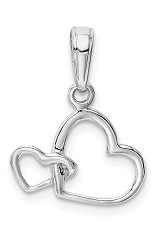 extraordinary little double heart white gold baby charm
